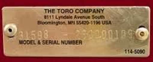 Picture of TORO MODEL INFO Toro TORO WHERE TO FIND YOUR MODEL NUMBER