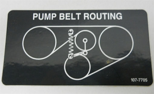 Picture of 107-7705 Toro DECAL-BELT ROUTING, PUMP