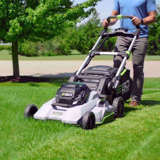 lawn, mowers, battery powered mowers, EGO, battery power, lawncare, grass cutting