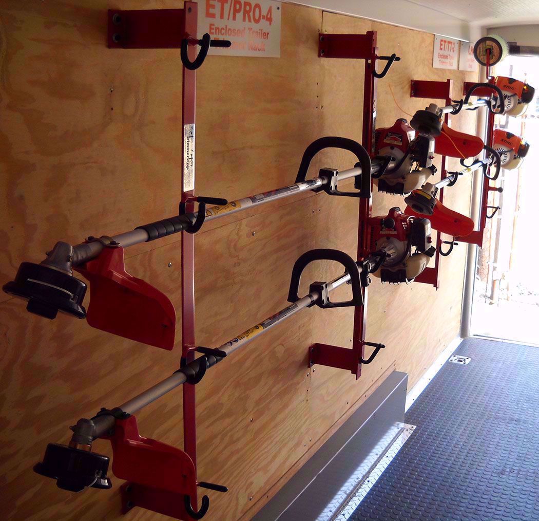 Trimmertrap Enclosed Trailer Trimmer Rack Holds 4 Large Selection at Power Equipment Warehouse