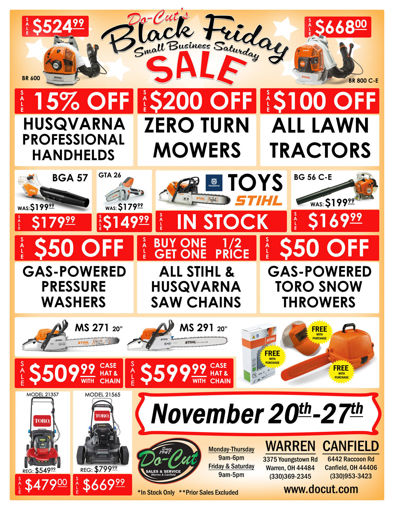Black Friday Call Power Equipment Warehouse 800 769 3741. Power